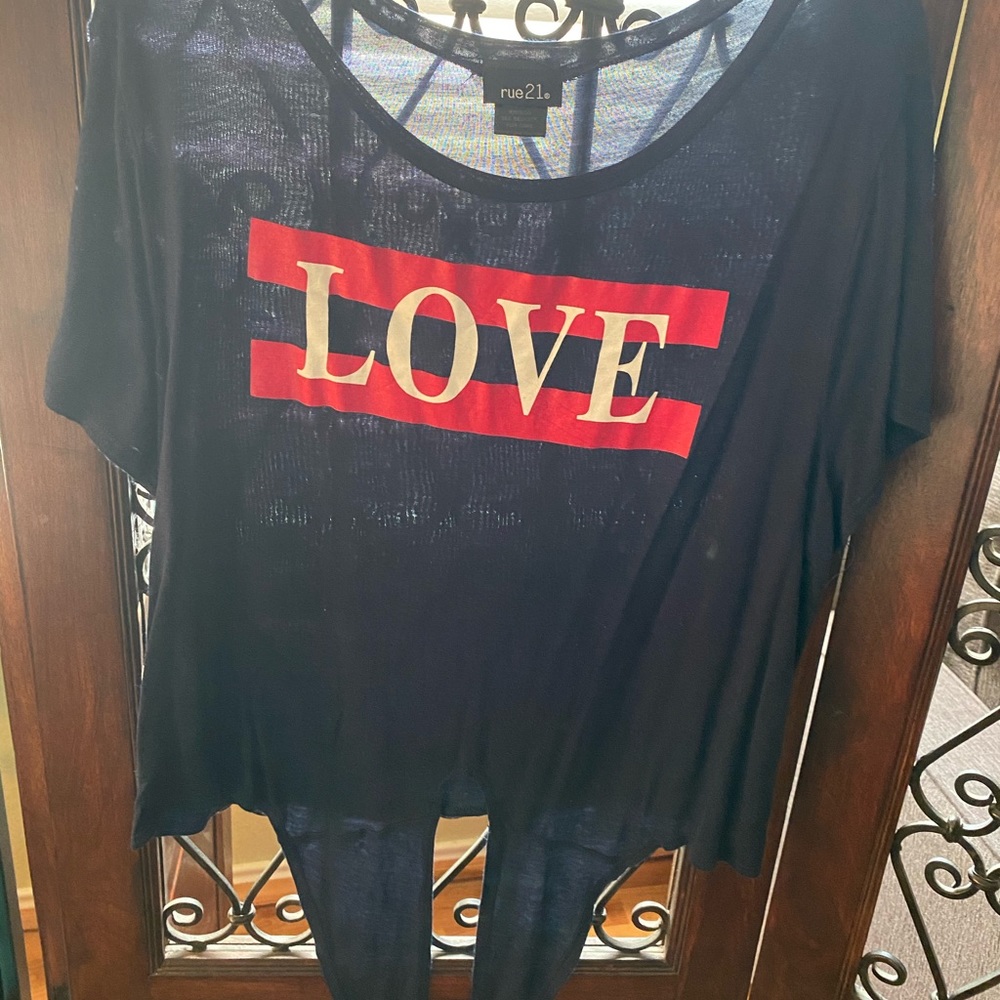 BLUE, WHITE, AND RED LOVE SHIRT